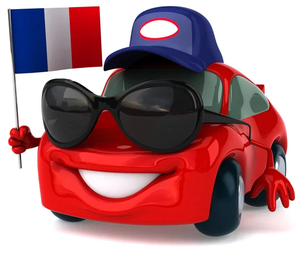 Fun car with flag — Stock Photo, Image