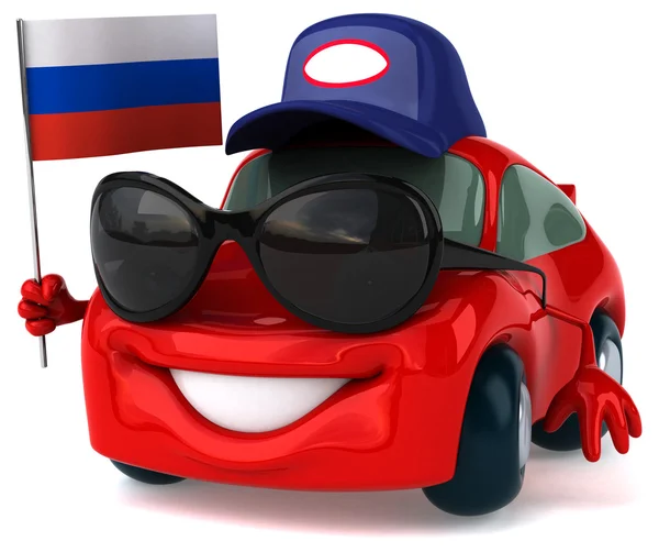 Fun car with flag — Stock Photo, Image