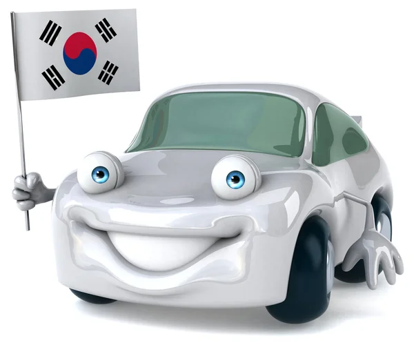 Διασκέδαση αυτοκινήτων με σημαία — Φωτογραφία Αρχείου