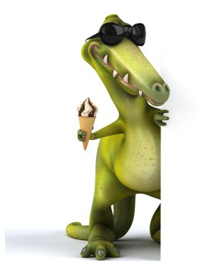 Komik karikatür dinozor.