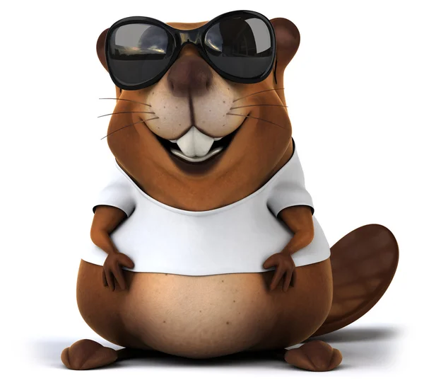 Fun cartoon beaver — Stock Photo, Image