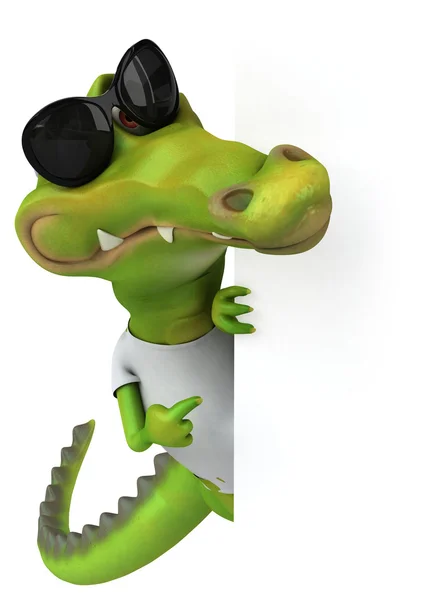 Crocodile with a white t shirt — Stock Photo, Image