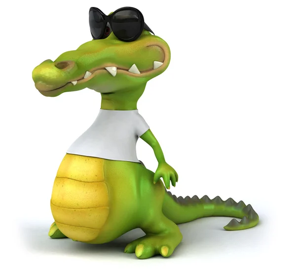 Crocodile with a white t shirt — Stock Photo, Image