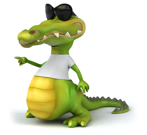 Crocodile with a white t shirt — Stock Photo, Image