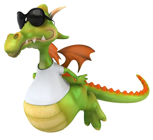 Dragon with a white t shirt — Stock Photo, Image