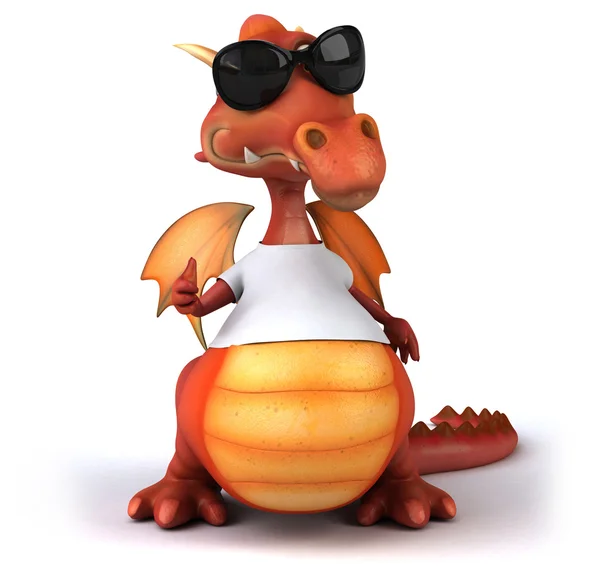 Dragon with a white t shirt — Stock Photo, Image