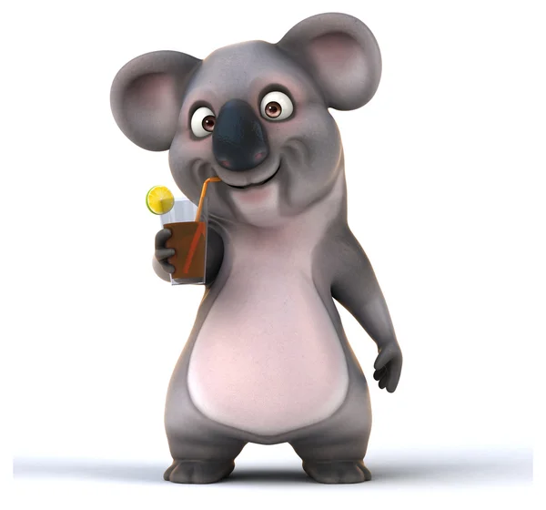 Fun koala with a drink — Stock Photo, Image