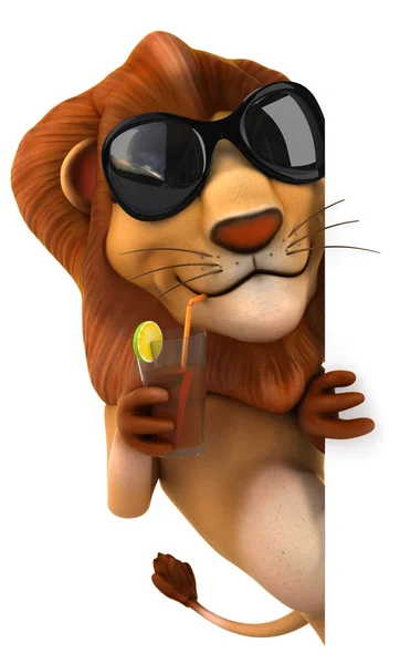 面白い漫画のライオン — ストック写真