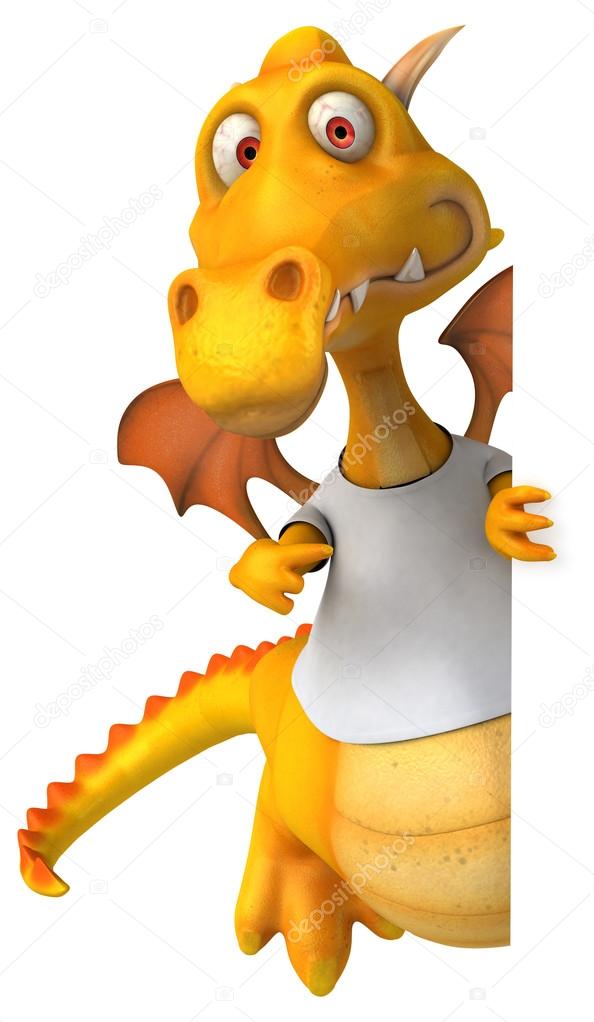 Dragon with a white t shirt