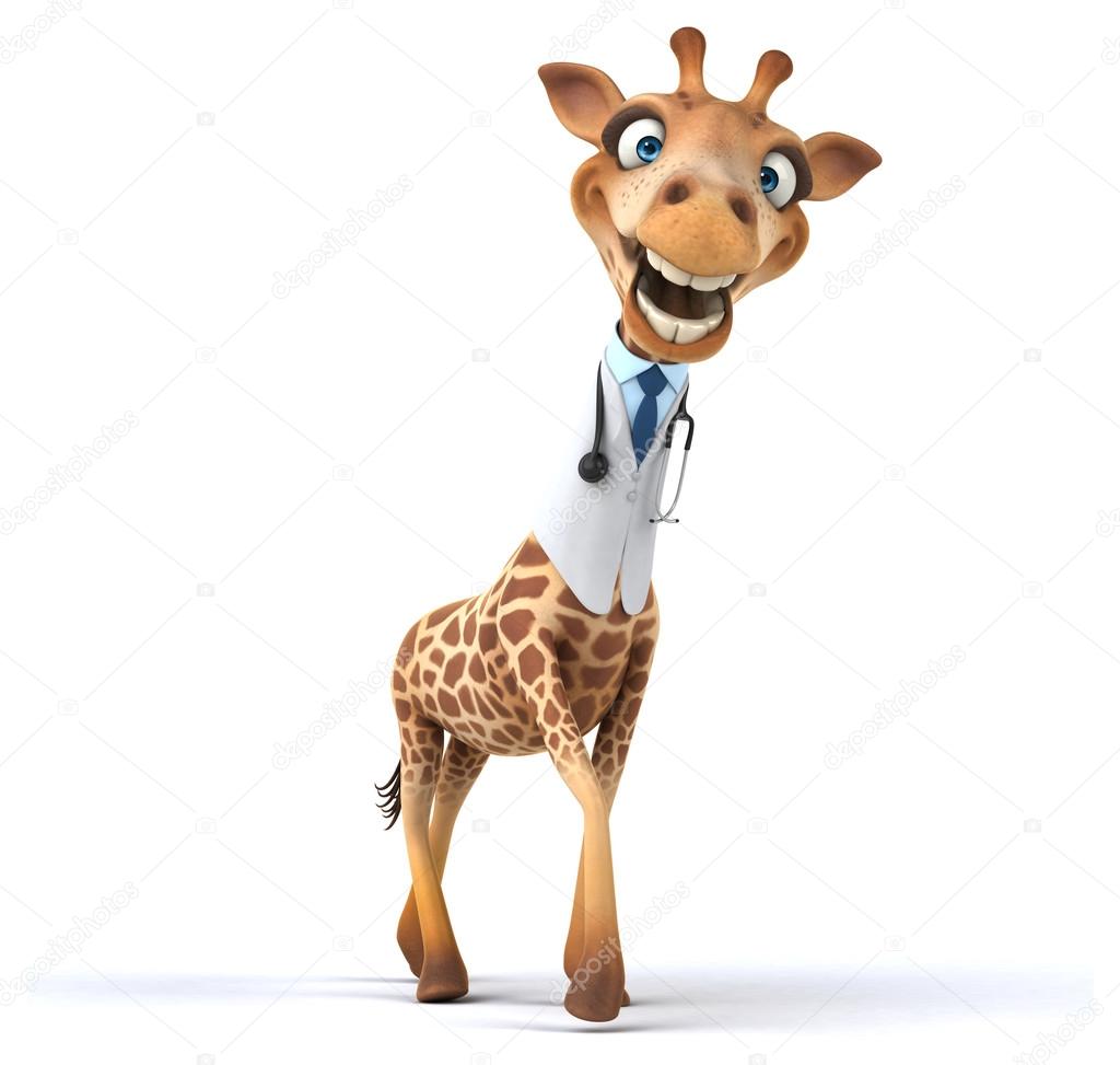 Funny cartoon giraffe