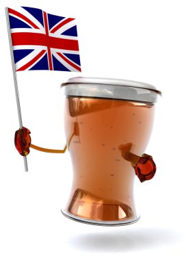 Fun beer with flag clipart