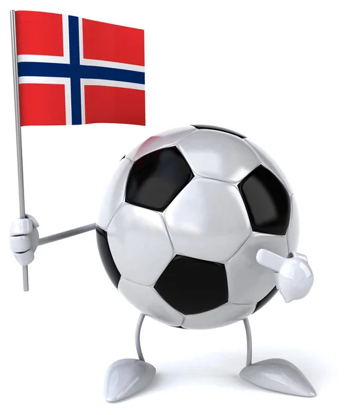 Dibujos animados pelota de fútbol con bandera — Foto de Stock