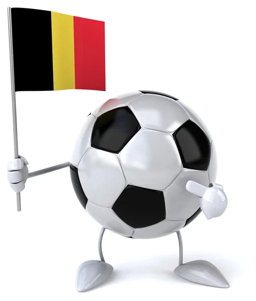 Cartoon Football ball with flag — Stock Photo, Image