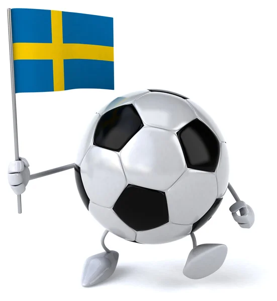 Cartoon-Fußballball mit Fahne — Stockfoto