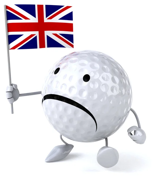 Cartoon golfboll med flagga — Stockfoto