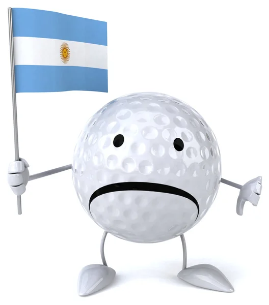 Dibujos animados pelota de golf con una bandera —  Fotos de Stock