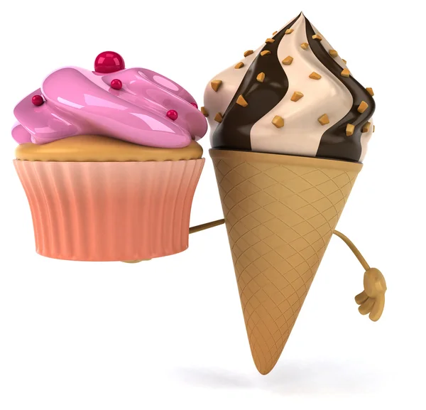 Eis mit Cupcake — Stockfoto