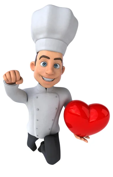 Fun chef with heart — Stock Photo, Image