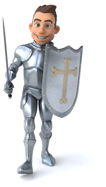 Fun cartoon knight — Stock Photo, Image