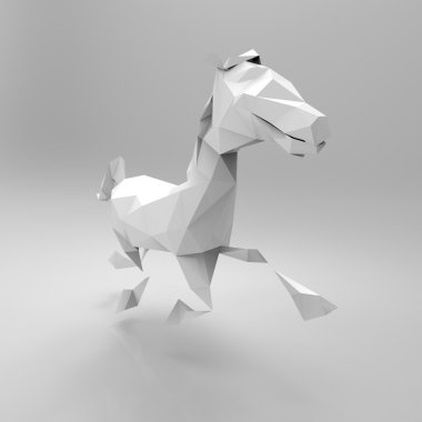 Gri arka plan üzerinde at