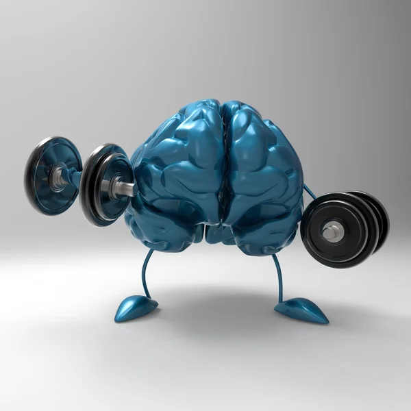 Amusant cerveau dessin animé — Photo