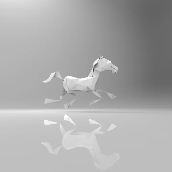 Cavalo sobre fundo cinza — Fotografia de Stock