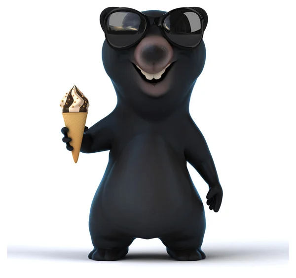 Fun bear with ice cream — Stock Photo, Image