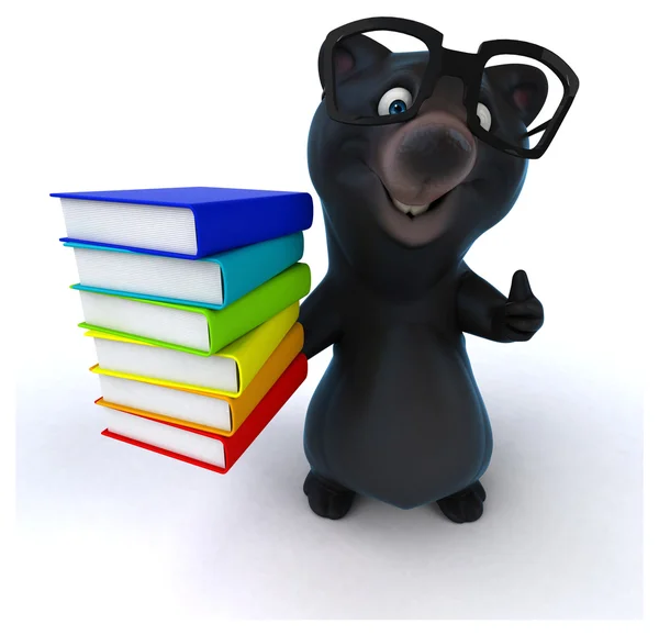 Fun bear with books — Stock Photo, Image