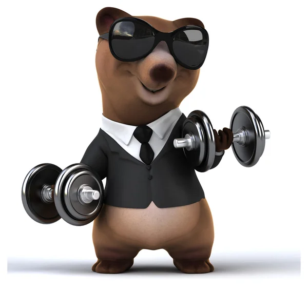 Zábavné medvěd s váhami — Stock fotografie