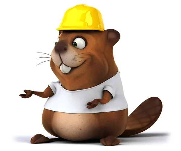 Beaver in white tshirt — Stock Photo, Image