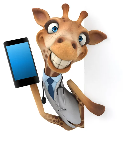 Roliga tecknade giraff — Stockfoto