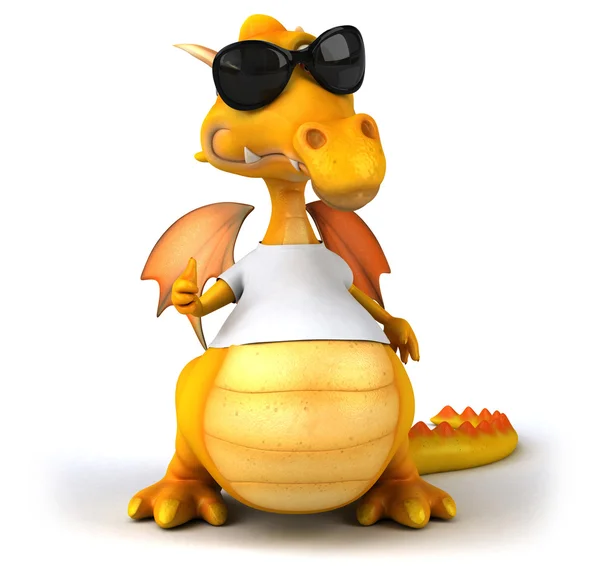 Dragon with a white t shirt — Stock Photo, Image