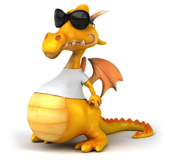 Dragon with a white t shirt — Stock Photo, Image