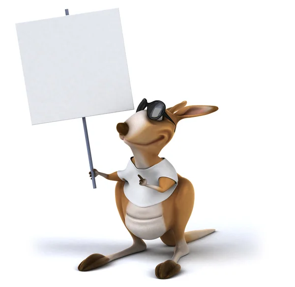 Fun kangaroo in white t shirt — Stock Photo, Image