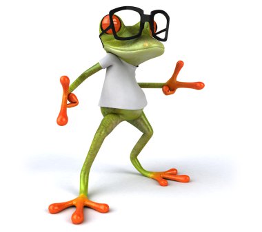 Kurbağa beyaz t gömlek