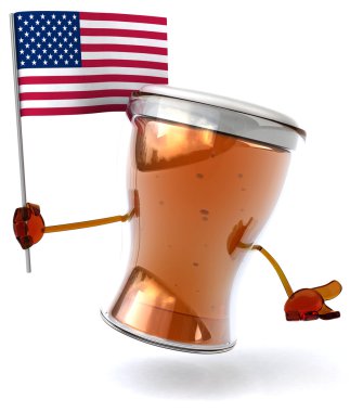 Eğlenceli çizgi film bira bayrak ile