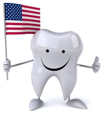 çizgi film diş bayrak ile