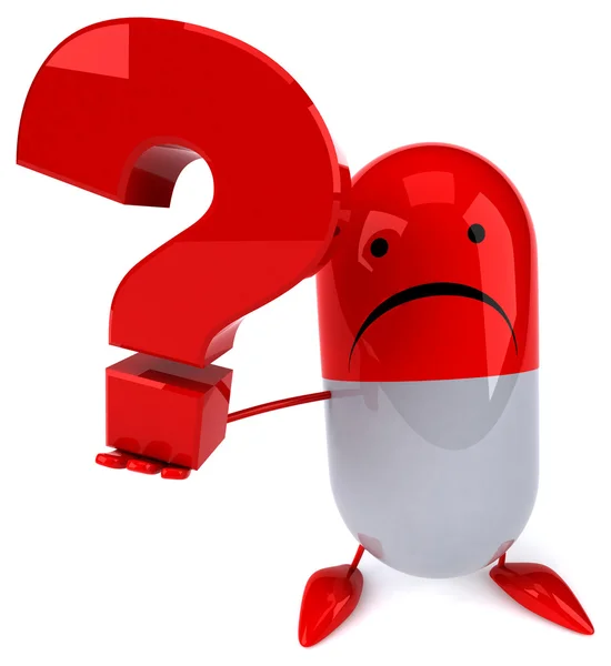 Fun pill with question mark — Stock Photo, Image