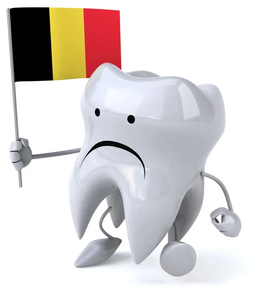 Fun tooth with flag — Stock Photo, Image