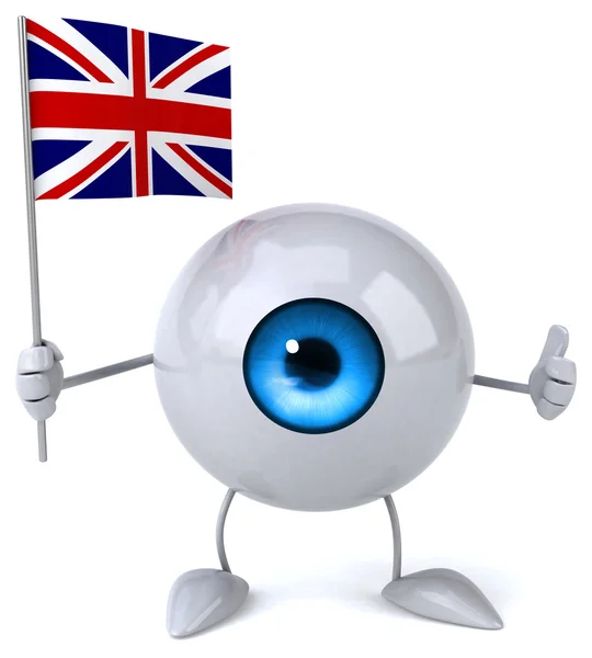 Cartoon eye with flag — Stock Photo, Image