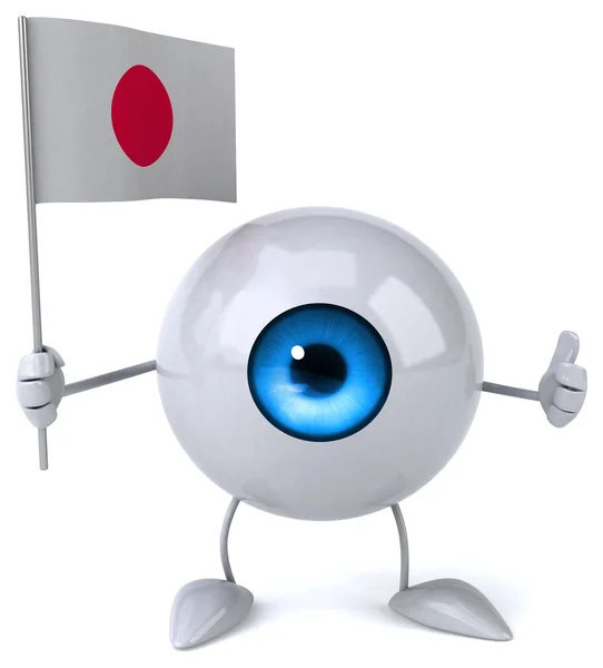 Cartoon eye with flag — Stock Photo, Image