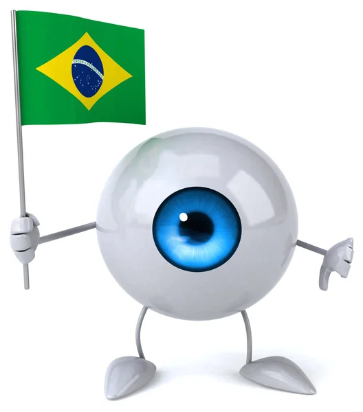 Cartoon eye with flag — Stock Photo, Image