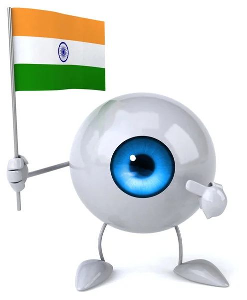 Cartoon eye with a flag — Stok fotoğraf