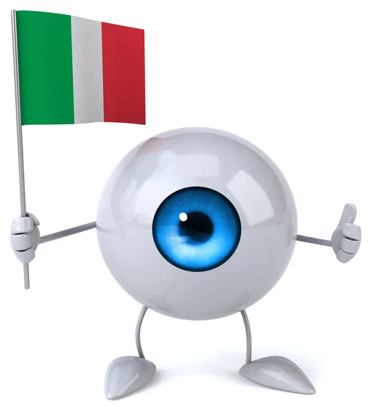 Cartoon eye with a flag — Stock Photo, Image