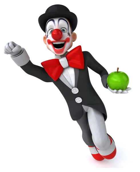 Веселий клоун з яблуком — стокове фото