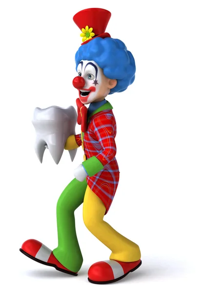 Rolig clown med tand — Stockfoto