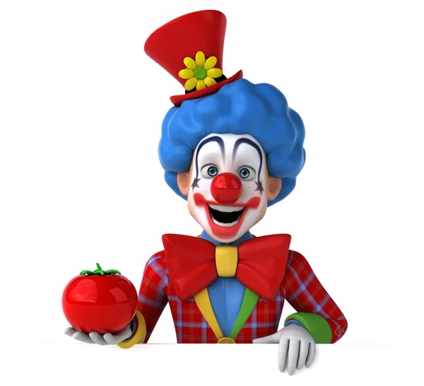 Rolig clown med tomat — Stockfoto