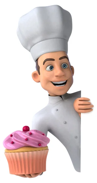 Fun Chef dengan cupcake — Stok Foto