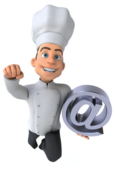 Chef amusant avec e-mail signe — Photo