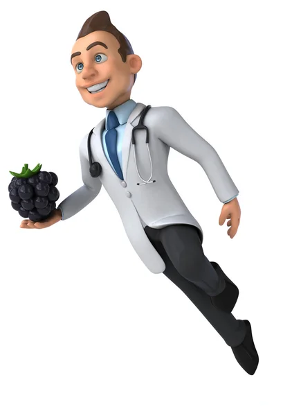 Zabawne lekarz z blackberry — Zdjęcie stockowe